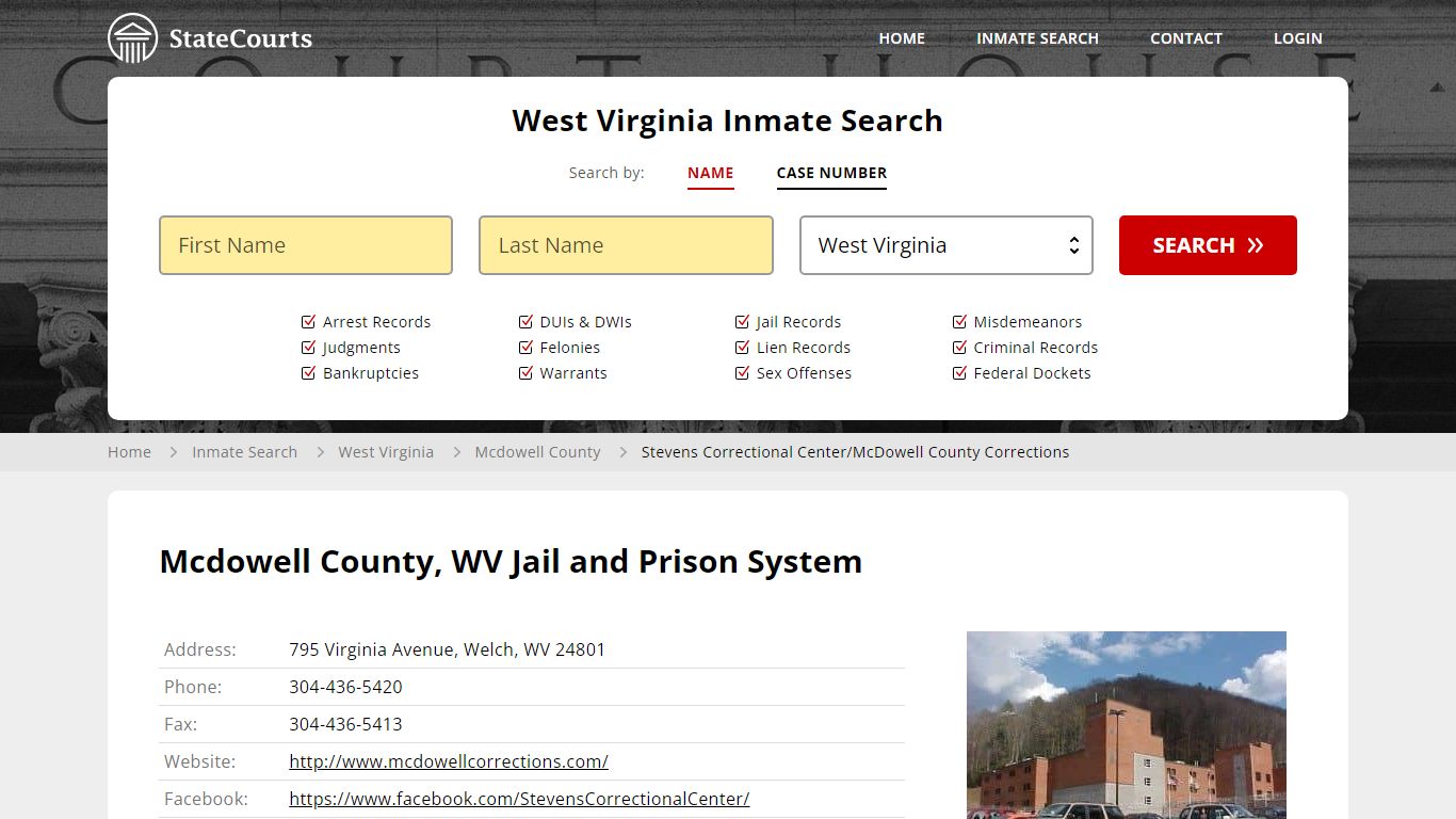 Stevens Correctional Center/McDowell County Corrections Inmate Records ...