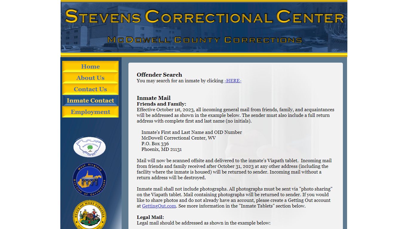 SCCVisitation-Info - McDowell Corrections