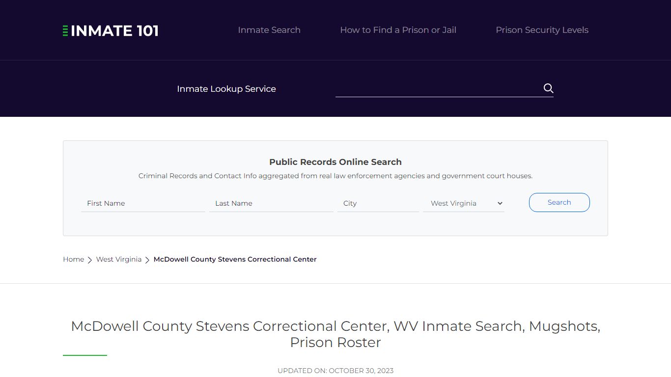 McDowell County Stevens Correctional Center, WV Inmate Search, Mugshots ...